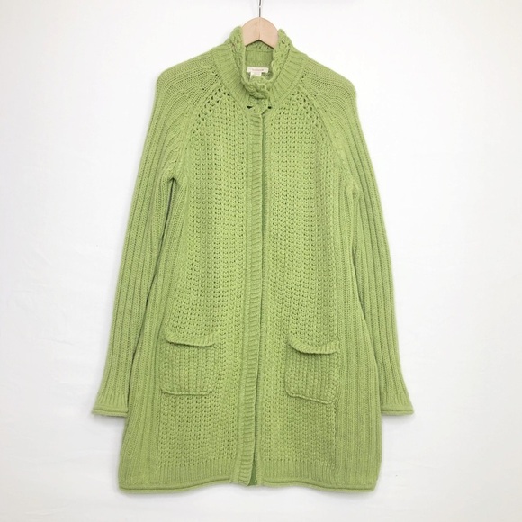 Sundance green cable knit, chunky lambswool Cardigan. - Picture 11 of 13